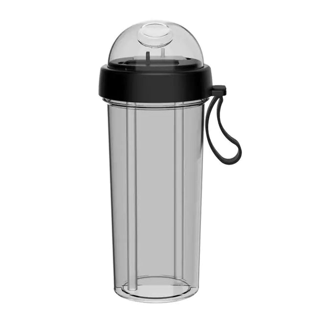 Drinking Cup Double Straw Water Bottle